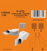 CMK 129-P48048 P-47D Intercooler Channel Correction Set for Miniart 1:48