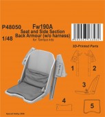 CMK 129-P48050 Fw190A Seat and Side Section Back Armour (w/o harness) for Tamiya 1:48