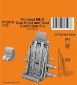 CMK 129-P72010 Tempest Mk.V Gun Sight and Seat Correction Set 1/72 for Airfix kit 1:72