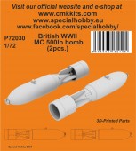 CMK 129-P72030 British WWII MC 500lb bomb Mk.IV (2pcs.) 1:72