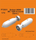 CMK 129-P72031 British WWII MC 1000lb bomb Mk.I (2pcs.) 1:72