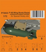 CMK 129-P72033 P-40 Wing Bomb Racks (w/plywood support boards) 1:72