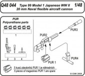 CMK 129-Q48044 Japanesee Navy flexible 20mm Type 99 Model 1 Cannon  1:48