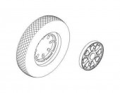 CMK 129-Q48097 F4U Corsair wheels with plain discs and diamond design tyre 1:48