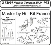 CMK 129-Q72054 Hawker Tempest Mk. V Control Surfaces for Academy 1:72