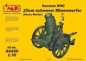 CMK 129-RA058 German WWI 25cm schwerer Minenwerfer  Heavy Mortar-All Resin 1:35