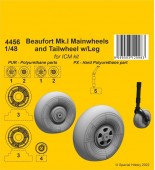 CMK 4456 Beaufort Mk.I Mainwheels and Tailwheel w/Leg 1:48