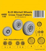 CMK 4466 B-25 Mitchell Wheels Cross Tread Pattern 1/48 for HK kit 1:48