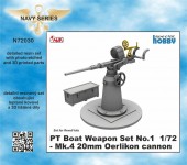 CMK N72030 PT Boat Weapon Set No.1 - Mk.4 20mm Oerlikon cannon 1:72