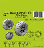 CMK Q48404 Bücker Bü 181/Zlin Z-181 Main Wheels 1:48