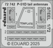 Eduard 72742 P-51D tail antennas STEEL 1:72