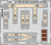 Eduard 33296 B-25H seatbelts STEEL for HKM 1:32