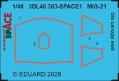 Eduard Accessories 3DL48303 MiG-21bis canopy seal SPACE for Eduard 1:48
