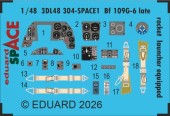 Eduard Accessories 3DL48304 Bf 109G-6 late (rocket launcher equipped) SPACE for Tamiya 1:48