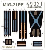 Eduard 49071 MiG-21PF seatbelts FABRIC 1:48