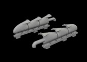 Eduard 672440 Spitfire Mk.V three-stacks exhaust fishtail PRINT for Eduard 1:72