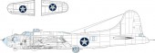 Eduard EX1053 B-17F US national insignia rounded 1:48