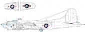 Eduard EX1054 B-17F US national insignia w/ red outline 1:48