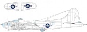 Eduard EX1055 B-17F US national insignia w/ blue outline 1:48