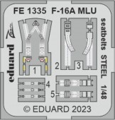 Eduard FE1335 F-16A MLU seatbelts STEEL KINETIC 1:48