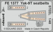 Eduard FE1377 Yak-9T seatbelts STEEL  ZVEZDA 1:48