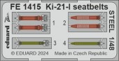 Eduard FE1415 Ki-21-I seatbelts STEEL  ICM 1:48