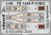 EduardFE1449 P-51B/C seatbelts STEEL  EDUARD 1:48