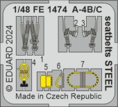 Eduard FE1474 A-4B/C seatbelts STEEL 1:48