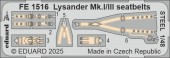 Eduard FE1516 Lysander Mk.I/III seatbelts STEEL AIRFIX 1:48