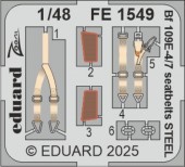 Eduard FE1549 Bf 109E-4/7 seatbelts STEEL TAMIYA 1:48