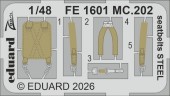 Eduard Accessories FE1601 MC.202 seatbelts STEEL for Italeri 1:48