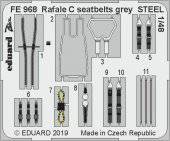 Eduard BIG49220 Rafale C w/grey seatbelts for Revell 1:48