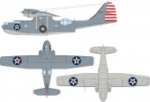 Eduard EX1184 PBY-5A US national insignia (stars w/ red center) for Eduard / Revell 1:48