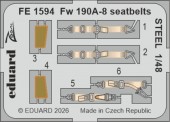 Eduard FE1594 Fw 190A-8 seatbelts STEEL for Hobby Boss 1:48