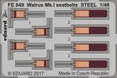 Eduard FE849 Walrus Mk.I seatbelts STEEL for Airfix 1:48