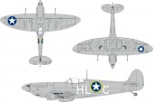 Eduard JX349 Spitfire Mk.Vb early US national insignia for Kotare 1:32