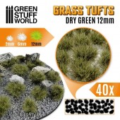 Green Stuff World 8435646501642ES Grass TUFTS - 12mm self-adhesive - DRY GREEN
