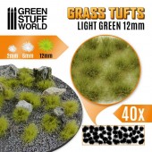 Green Stuff World 8435646501666ES Grass TUFTS XL - 12mm self-adhesive - LIGHT GREEN (40 pcs.)