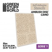 Green Stuff World 8435646502397ES Self-adhesive stencils - Ambush Disc Camo