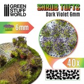 Green Stuff World 8435646502434ES Shrubs TUFTS - 6mm self-adhesive - DARK VIOLET (40 pcs.)