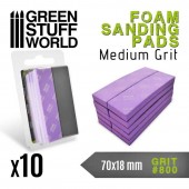 Green Stuff World 8435646502724ES EVA FOAM Sanding Pads - Grit #800, foam color violet - 10 pcs.
