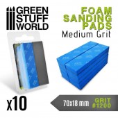 Green Stuff World 8435646502731ES EVA Foam Sanding Pads, Grit #1200, foam color turquoise (10 pcs.)