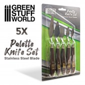 Green Stuff World 8435646504650ES Palette knife and Modeling Spatulas Tools (stainless steel) - 5pcs
