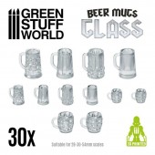Green Stuff World 8435646507194ES 3D Printed set - Beer Mugs - Glass - 30 pcs
