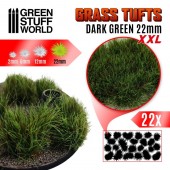 Green Stuff World 8435646509488ES Grass TUFTS XXL - 22mm self-adhesive - DARK GREEN