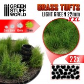 Green Stuff World 8435646509525ES Grass TUFTS XXL - 22mm self-adhesive - LIGHT GREEN  - 22 pcs.