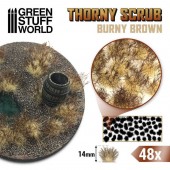 Green Stuff World 8435646510064ES Thorny Scrubs - BURNY BROWN - 48 pcs, 14 mm high
