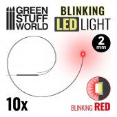 Green Stuff World 8435646510101ES BLINKING LEDs - RED - 2mm  (10 pcs.)