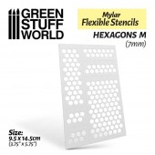 Green Stuff World 8435646510286ES Flexible Stencils - HEXAGONS M (7mm)