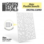 Green Stuff World 8435646510385ES Flexible Stencils - DIGITAL CAMO (5mm)